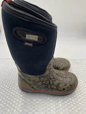 BOGS SCULLS Niños Niños Talla 13 Verde Oscuro Negro Clásico -30 Botas de Invierno Foto 1 de 4