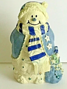 Allure Home Creations Christmas Blue Snowman Resin Bowl Brush Holder(only) 8.5"T - Picture 1 of 12
