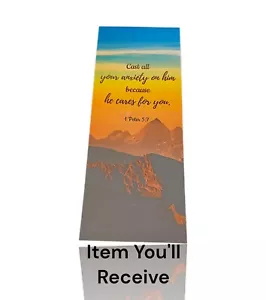 Double Sided Print Bible Verse Bookmark with Full Scripture, (2.4” x 6.1”) - Picture 1 of 7