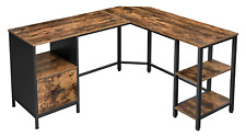Industrial Computer Desk Executive Corner Workstation Rustic Gaming Office Table