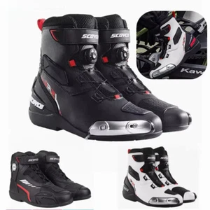 Botas de motocicleta para hombre Botas de motociclista Antideslizantes Zapatos de goma Botas de competición - Imagen 1 de 27