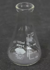 Kimble Kimax Graduated Erlenmeyer Flask 125 mL 26500-125 - Picture 1 of 3