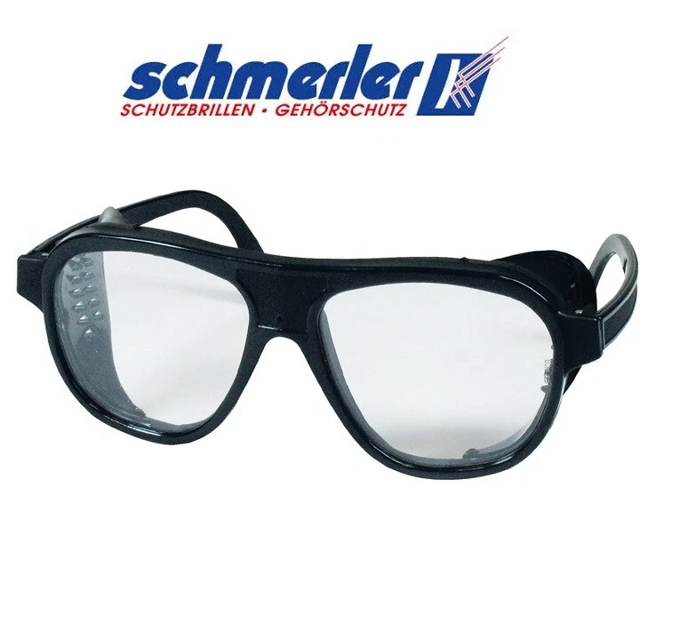 SCHMERLER Schutzbrille EN 166 mit Seitenblenden + verstellbaren Bügeln