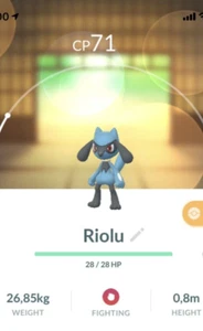 Riolu (Lucario) Pokemon Gen4 Go Same day Pokémon Not Shiny Great League Baby - Picture 1 of 1