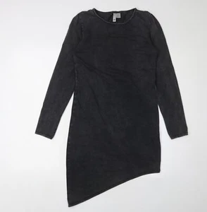 H&M Women's Black Asymmetric Bodycon Dress - Picture 1 of 12