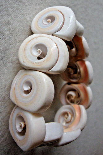 OFF WHITE Bracciale Donna #2 Perline Acriliche Ornati Turbinetti Elasticizzati Moda D=2 5" 929