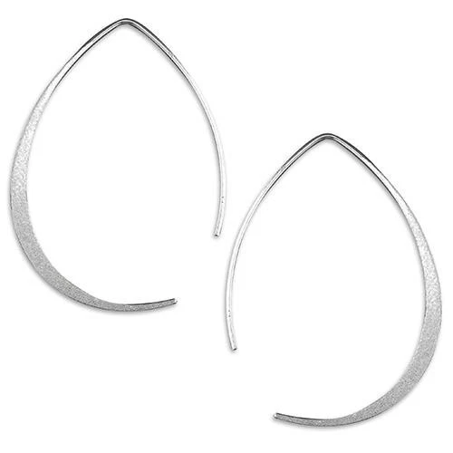 Sterling silver Matt effect Wishbone threader Earrings - Image 1 of 1