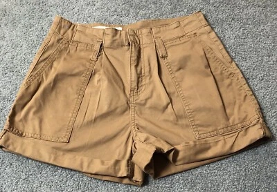 Vanilla Star Pleated Chino Shorts Juniors Sz 7 Cuffed Tan Khaki Pockets Classic - Image 1 of 4