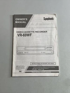 Grabadora de casete de video sinfónico VCR VR-69WF manual del propietario - Imagen 1 de 3