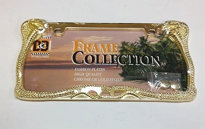 COBRA GOLD METAL LICENSE PLATE FRAME  LPF-343G - Image 1 of 2