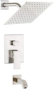 POP Sanitaryware Shower & Tub Faucet Set Rough In Valve Brushed Nickel Bathroom - Picture 1 of 3
