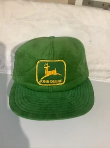 Louisville Mfg JOHN DEERE 70s 1980s Vtg CORDUROY Patch TRUCKER Farm Hat Cap - Picture 1 of 11