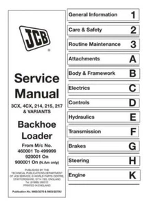 JCB 3CX, 4CX, 214, 215, 217 & Variants 460001 to 499999 Workshop - Picture 1 of 4