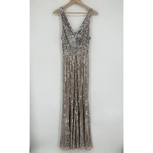 Maxi Vestido Parker Negro Dawson Lentejuelas Cuentas Sin Mangas Largo Formal Vestido, Talla 6 - Imagen 1 de 18