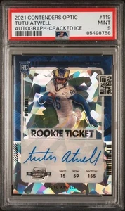 Tutu Atwell 2021 Contenders Optic Cracked Ice /22 On-Card Rookie Auto PSA 9 Mint - Picture 1 of 2