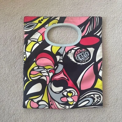Emilio Pucci Clutch Bag Tote Abstract Pink Open Handle 36x30cm - Image 1 of 4