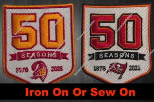 Tampa Bay Buccaneers 50th Anniversary Patch Bucs 50 Seasons Patch Jersey Patch - Picture 1 of 1