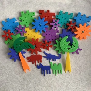 Vintage Discovery Toys Safari Gears Trees Animals Partial Set - Picture 1 of 13