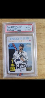 PSA 10 Topps Heritage 2020 Fernando Tatis Jr. Copa Rookie Borde Blanco SSP POP 2 Foto 1 de 2