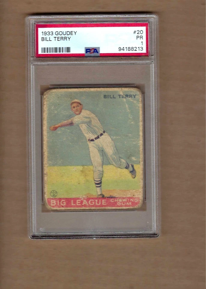 Goudey Bill Terry 1933 # 20 PSA 1 Foto 1 de 1