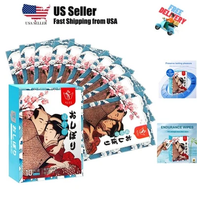Toallitas suaves retardadas para hombres - 10 toallitas de bloqueo de humedad a base de plantas para durar más tiempo Foto 1 de 4