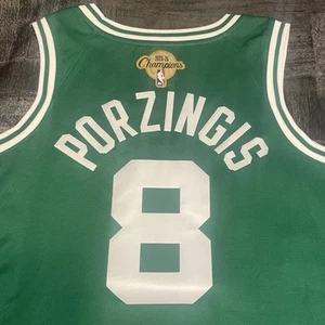 Kristaps Porzingis Boston Celtics 24 Champs Auth Nike Icon Ed Swing Jersey 52XL - Picture 1 of 13