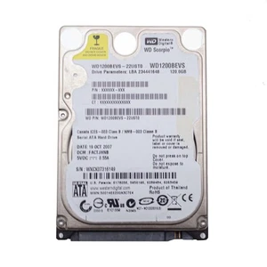 WD WD1200BEVS Hard Disk 120GB HDD SATA 2.5" Internal Notebook Laptop Refurbished - Picture 1 of 4