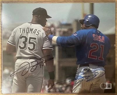 SAMMY SOSA FRANK THOMAS CHICAGO DUAL SIGNED AUTO 8X10 PHOTO BGS AUTOGRAPHED A - Image 1 of 4