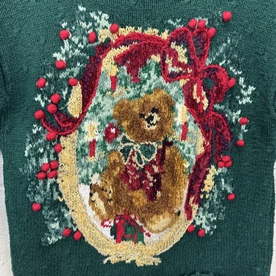 Suéter Vintage Navidad Oso Reliquia Coleccionables Grande Juvenil Feo Peluche Foto 1 de 4