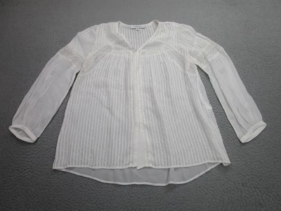 Blusa Gerard Darel Mujer 36 Encaje Transparente Manga Larga Botón Boho Romántico Top Foto 1 de 4
