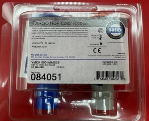 Fargo HDP5000 HDPii YMCK 084051 Kolorowa wstążka 500 obrazów Fabrycznie nowa w pudełku - Zdjęcie 1 z 2