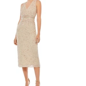 Neu Mac Duggal Tanktop Midi Pailletten Kleid 70267 Größe 6 - Bild 1 von 5