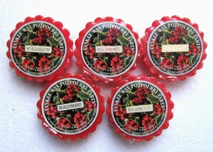 LOT OF 5 Yankee Candle Retired "HOLLYBERRY" Christmas Tarts Wax Melts ~ RARE~NEW - Picture 1 of 1
