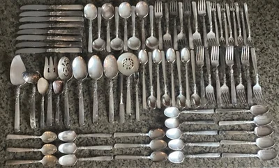 Set Of 79 Pcs. Oneida Prestige Silverplate Flatware Gay Adventure Many Serving - Image 1 of 4