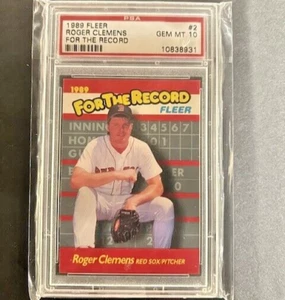 1989 Fleer Roger Clemens Boston Red Sox  "For The Record" #2 PSA 10 - Imagen 1 de 2