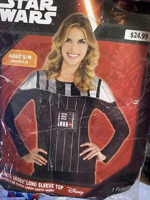 Women's S/M Darth Vader Long Sleeve Top Darth Vader Shirt  Halloween Fun Ect - Image 1 of 2
