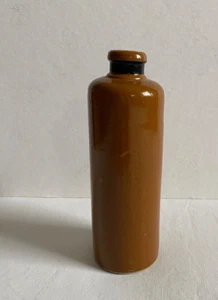 Braune Tonknospe Vase Flasche 5,25" hoch Keramik braun natürlich - Bild 1 von 6