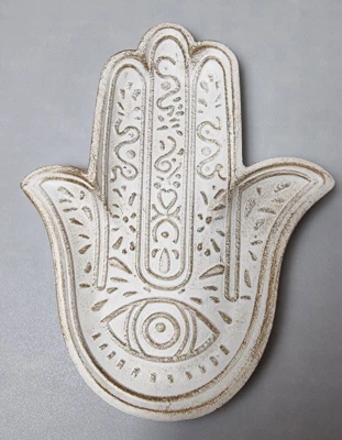 Hamsa Resine Vide-poche Empty decorative pocket White & Nude Hamsa Hand  - Image 1 of 4