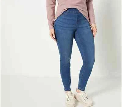 Denim & Co. Cozy Touch Denim Regular Pull-On Jeggings-Medium Wash-Reg 12-A465990 - Image 1 of 2