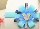Stunning magnetic pram charm corsage  in baby blue rhinestone diamonte