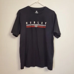Camicia logo Hurley adulto grande nera manica corta marchio Hurley maglia grafica uomo - Foto 1 di 5