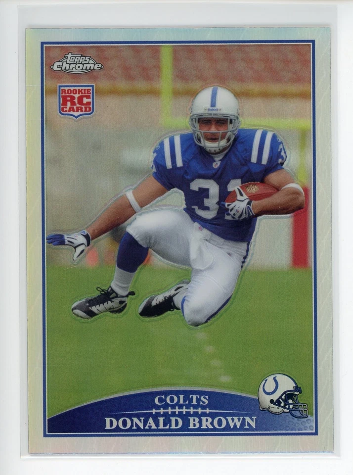 2009 Topps Chrome Silver Refractor #TC150 Donald Brown RC Rookie Colts - Image 1 of 3