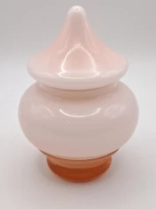 Vintage Pink Cased Glass Lidded Vanity Apothecary Candy Dish - Picture 1 of 7