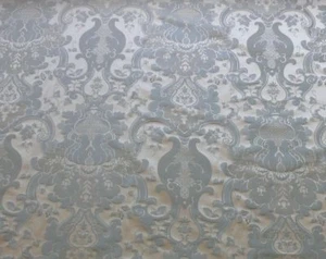 BY YD 100% SILK DAMASK RENAISSANCE PALE AZURE BLUE AQUA CUSTOM MADE #1515 - Picture 1 of 10