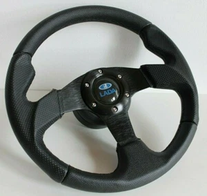 Steering Wheel fits For LADA VAZ ЛАДА ВАЗ 2107 2103 Niva Perforated Leather - Picture 1 of 12