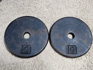 2-10lb Pancake Style Weight Plates Standard Size, 20lbs Total - Picture 1 of 5
