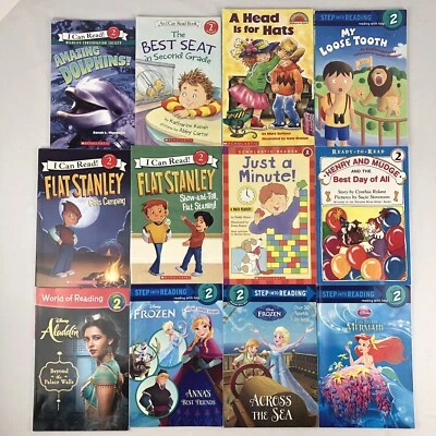 Lot Of 12 Step Into Reading I Can Read Books Flat Stanley Princess Disney Frozen - Image 1 of 4