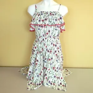 BCBGirl Girls Off-Shoulders Summer Dress Size 10-12 Floral White - Picture 1 of 2