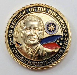 Philippine President Rodrigo R Duterte Commemorative Brass Bi-Metal Coin 2022 - Picture 1 of 8