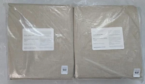 Pottery Barn 3-in-1 Pole Top Belgian Flax Linen 2-Curtains 50" x 84" Dark Flax - Picture 1 of 3